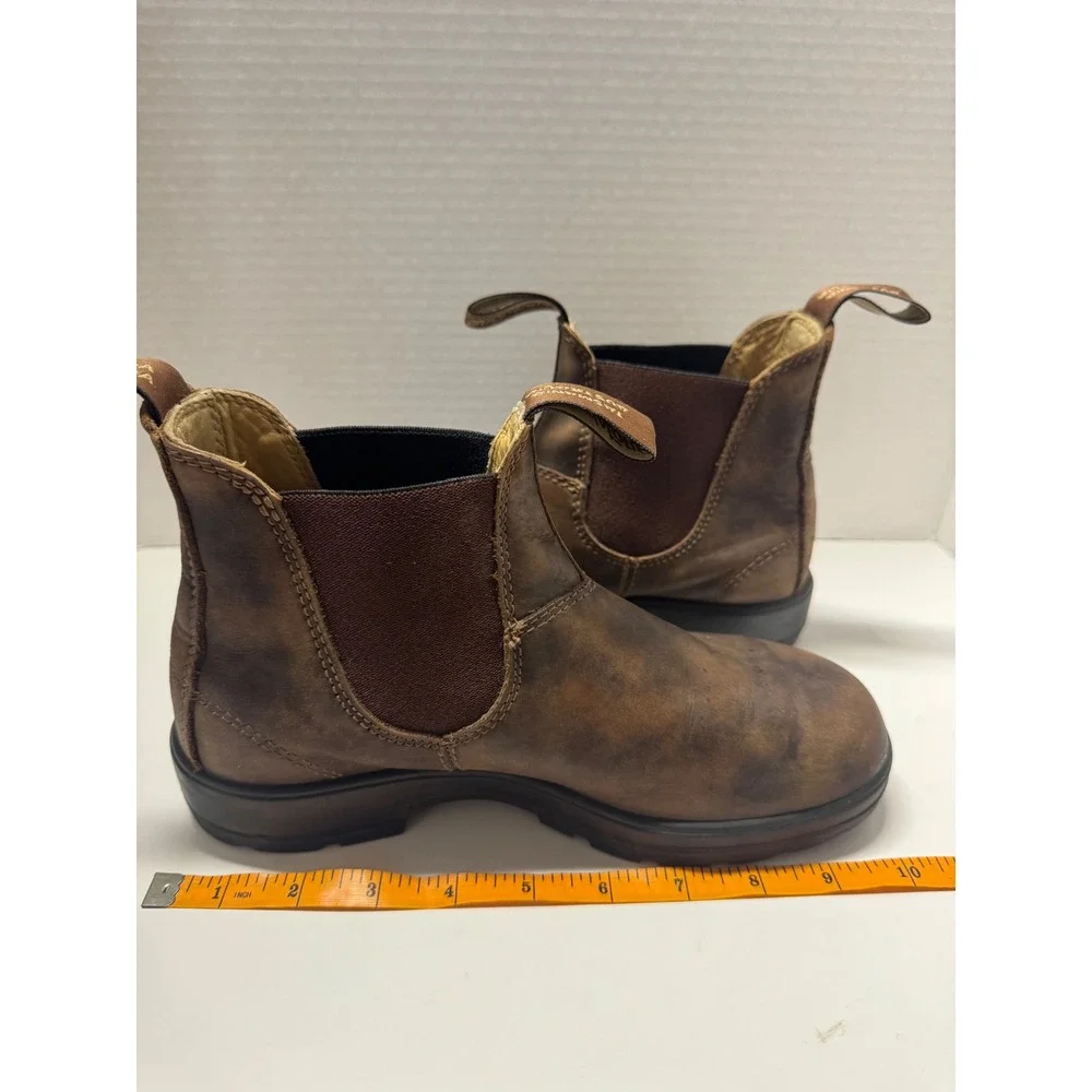 Blundstone 585 Rustic Brown Leather Chelsea‎ Boots Mens 5 Womens 7 AU 4 SPS
